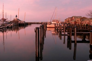nantucket harbour pink sky